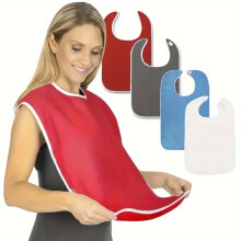 4-pakning unisex voksenbibs for eldre kvinner og menn vanntett bib for spising justerbar og vaskbar
