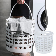 Portable Collapsible Laundry Hamper with Handle, Hollow-Out Design, Large Capacity, ABS Material, Multi-Color, Compatible with Dorms/Bathrooms/Travel