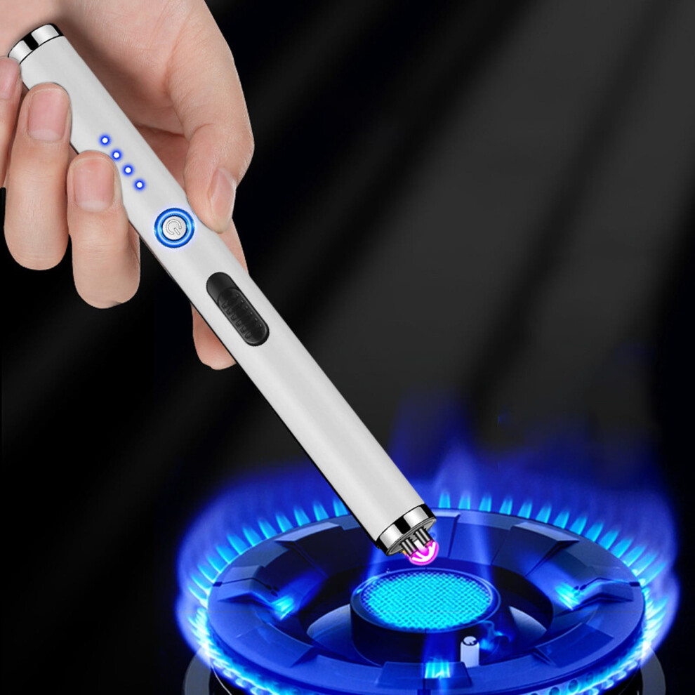 White Jl890usb Rechargeable Dual Arcs Lighter Female Self Defenses Wolf Proof Divine Device Igniter Windproof Cigarettes Lighter,