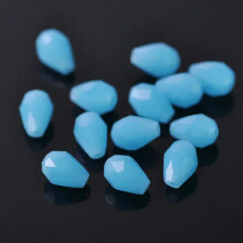 50pcs 7x5mm Small Teardrop Faceted Crystal Glass Losse Beads Bulk Wholesale Lot-175# Jade Pale Blue