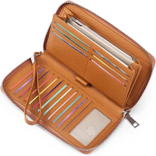 RFID Anti-Theft PU Wallet for Women – Large Capacity, Multi-Card Clip & Coin Purse, Compatible with EU/US Styles – Soil Yellow