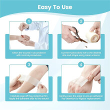 Hydrocolloid Bandage Roll, 2in X 16ft - Waterproof, Flexible, Cut-to-Size for Wound Care & Acne Treatment