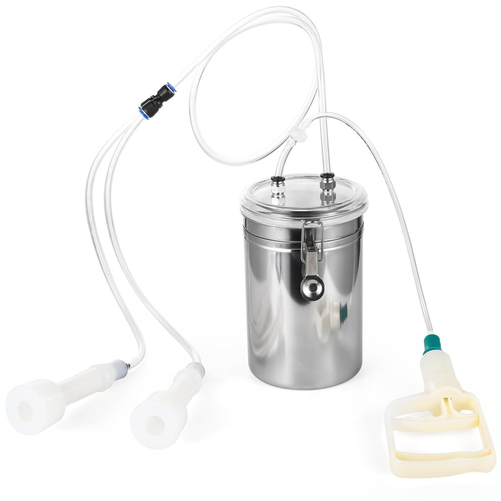 Goat Milking Kit 2L EffortSaving Manual Vacuum Pump Hand Milker for Goats Sheep Cows