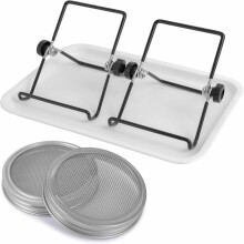 Kit per La Germinazione In Rete di Acciaio Inossidabile per Barattoli di Vetro A Bocca Larga per La Coltivazione di Germogli di Broccoli, Germogli di
