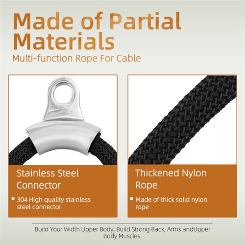 Fitness Grip Double  Rope Pull Down Handle Triceps Biceps Back Muscle Strength Training Gym Grips