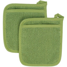 Baking Gloves Anti-Scalding Microwave Oven Gloves Heat Pad Gloves Dual-Function Hot Pad / Pot Holder, 2PCS, Green