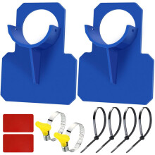 Swimming Pool Pipe Holder AntiSag Support, NoDrill Adhesive, Fits 0.981.5 in Hoses, Blue 2Pack