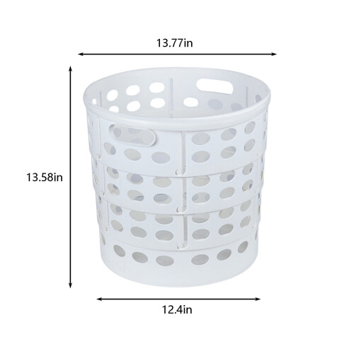 Coș de rufe din plastic, alb, 38 l, înalt, cu mânere 2