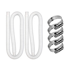 Pool Filter Hose 1.25 x 57 Inch Kinkproof PVC for Above Ground Pools 330 530 1000 GPH 2 Pack White