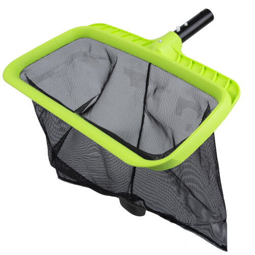 Swimming Pool Leaf Skimmer Net, Reinforced Frame Deep Leaf Rake for Fast Debris Removal