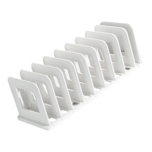 Plastic Books Stand, Adjustable Bookends Bookshelfs-White 8