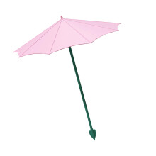 Plant Shade Umbrella with Metal Stake Weatherproof Sun-Pink