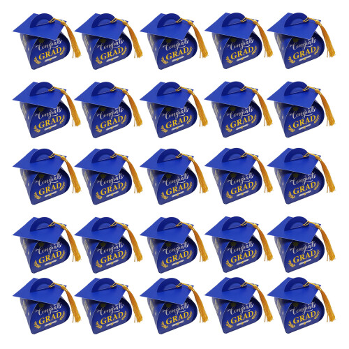 1 Set Easy Assembly Graduation Hat Shape Gift-new blue 25