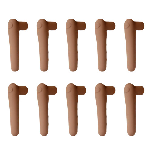 10PCS Flexible Elastomer Handle Protectors-Coffee color