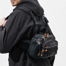 Fishing Backpack with Rod Holders, Lure Storage Chest Bag, Molle Gear Bag for Outdoor Use, Multi-Functional Rig Pouch