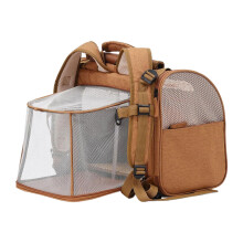 Pet Carriers Backpacks Cats Breathable Meshes-Light brown