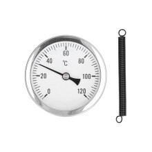 Grill and Smoker Thermometer Stainless Steel Bimetal 63mm Dial 0120C Easy Read BBQ Gauge