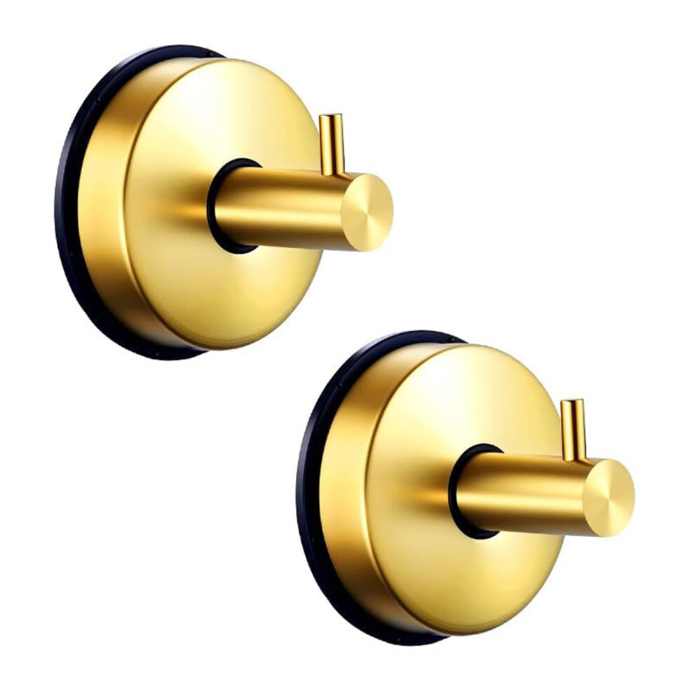 2Pcs Removable Reusable Hooks For Window Bathroom Kitchen-Gold 7696001662472