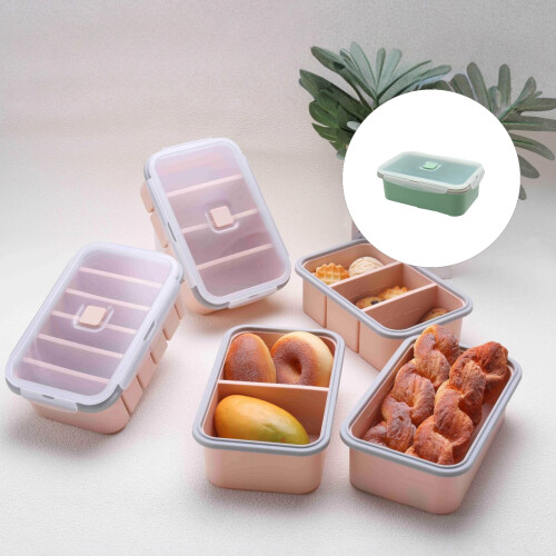 Lunchbox-Eiswürfelform mit Deckel, 1/2/3/4/6 Fächer,-Rosa 3 2