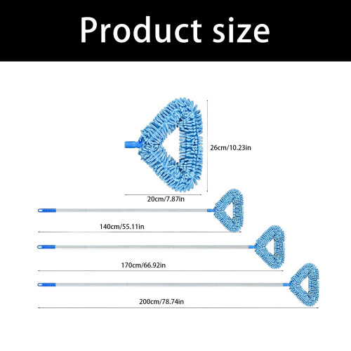 1 Set Adjustable Dust Removal Brush For High Place And-Blue 1 2