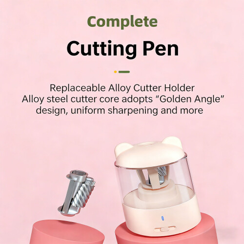 Adorable Plastic Electric Pencil Sharpener Large Capacity-White 1