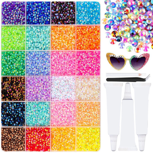Sparkling Resin Rhinestones Assorted Color AB-24 squares 2