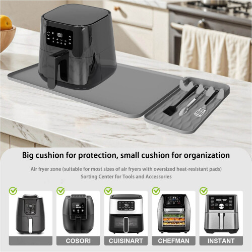 Heatproof Silicone Mat For Kitchen Countertops Spill-Grey 1