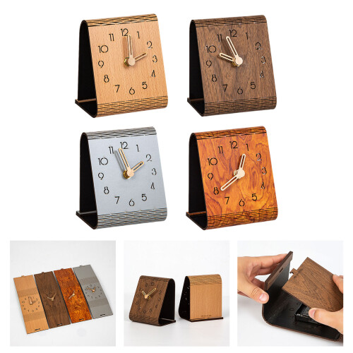Analog Table Clock on Stand,Decorative Desk and-beech color 2