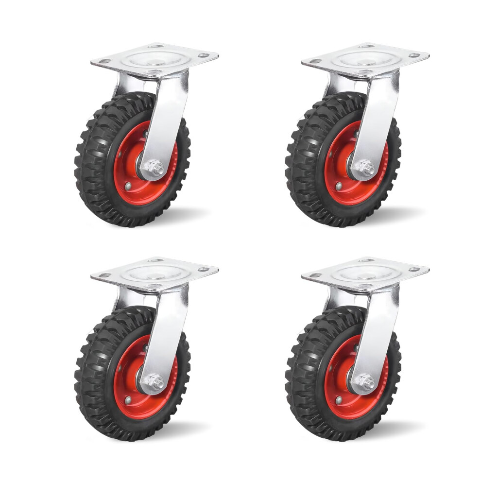 6 Inch Heavy Duty Caster Wheels, Industrial Swivel Casters, Set Of 4 For Furniture And Equipment 9771547335153