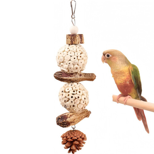 Fruit Shape Bird Chewing String with Natural Grass Ball-L 2