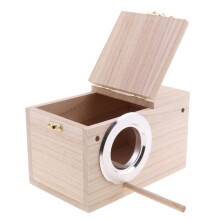 Wooden Bird House for Outside, Garden Nesting Box for Sparrow Finch Swallow, Size M 13x13x24.5 cm