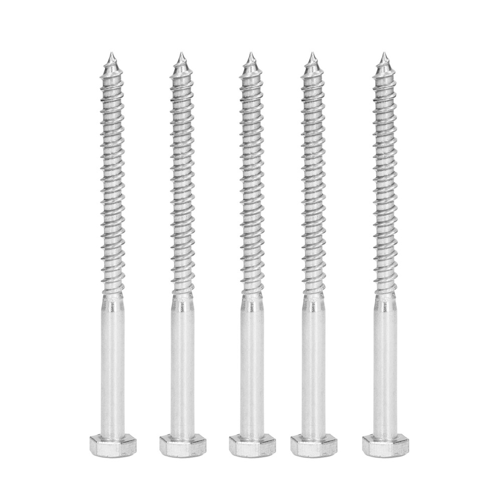 M6x90mm A2-70 Stainless Steel Half Thread Lag Screw Â Self Tapping Hex Bolt 6911376164033