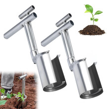 Long Handle Bulb Planter Tool, Heavy Duty Seedling Transplanter for Garden, 2 Pack
