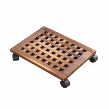 Wooden Plant Stand and Planter Tray for Indoor Outdoor Use, Solid Pot Base, Large (A L)