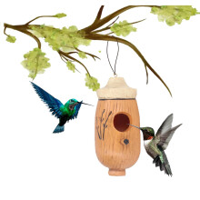 Hummingbird Swing and House for Outside Garden, EcoFriendly Durable Resin, Easy to Hang (B)