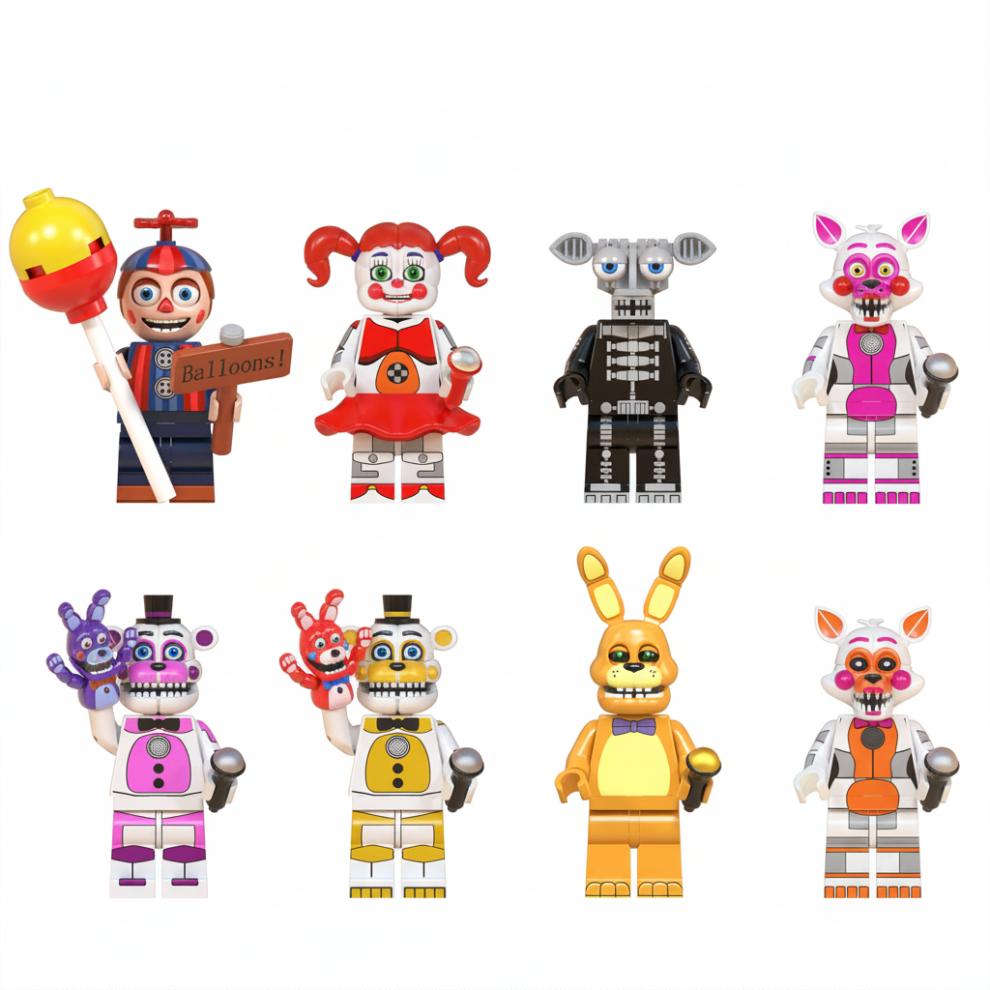 Belhoo 8Pcs Five Nights At Freddy's Inspired Minifigures | Compatible With Major Building Bricks | Kids Collection Toy Set