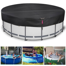 10 ft Round Pool Cover, Solar Pool Cover for Above Ground Pools, Heavy Duty Windproof, Black