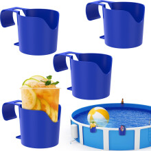 4 Pack Above Ground Pool Cup Holders Poolside Drink and Phone Holders with Drain Holes Stackable