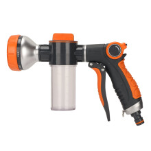 Garden Hose Nozzle with Foam Sprayer, 8 Modes Pressure Car Wash Gun, Front Trigger Control