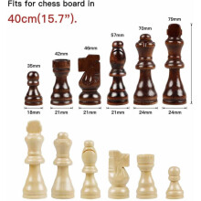 Pièces d'échecs artisanales, pièces en bois pour une promotion facile des pions et pièces durables, mouvement gracieux assuré par un équilibre