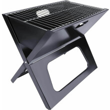 20 inch Portable Charcoal Grill, Folding Tabletop BBQ for Camping and Picnic, Black