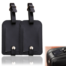 Travel Chic: Etichete de bagaje din piele, suprafață rezistentă la umiditate pentru protecție, pereche de 2