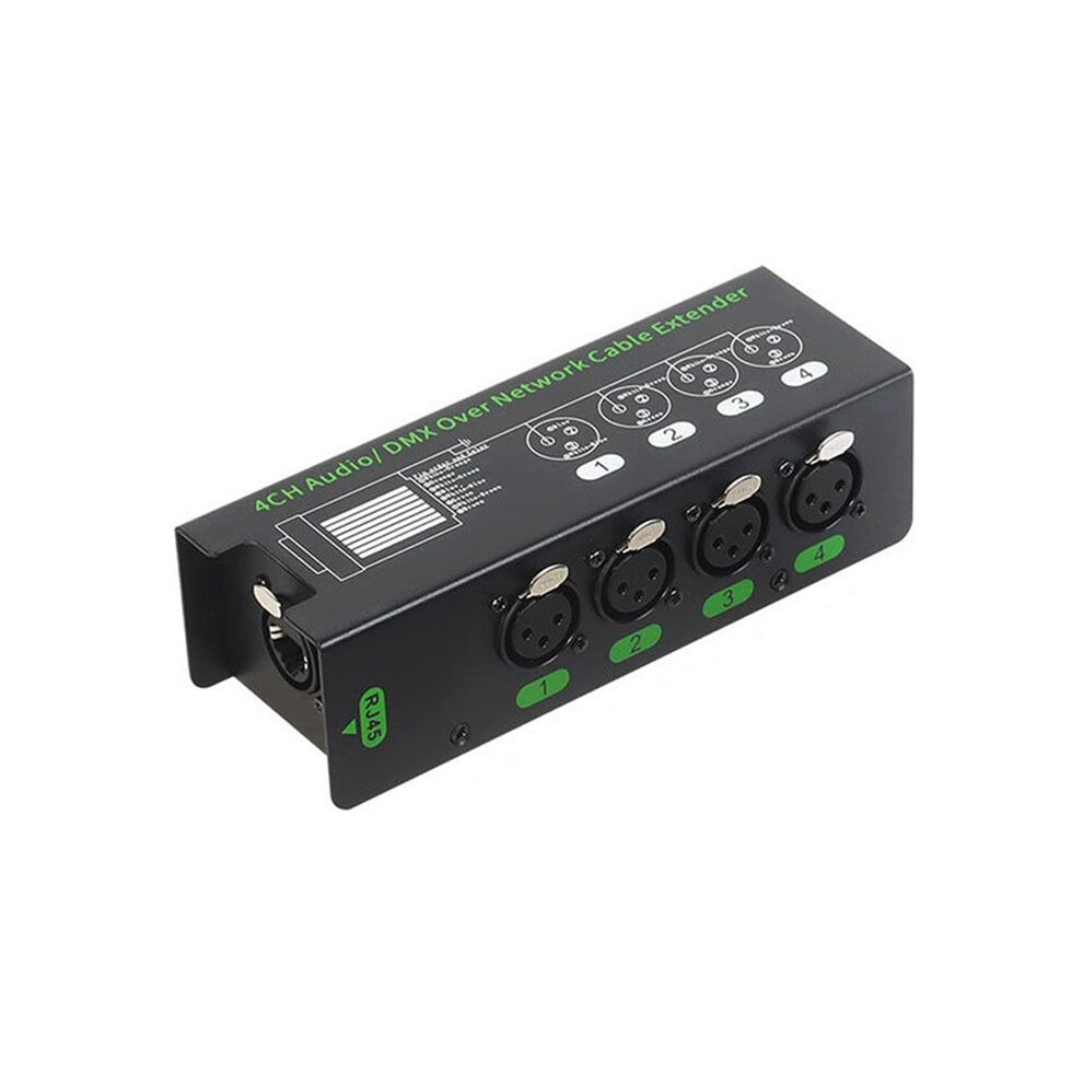 4Ch 3 Pin Audio/Dmx Over Network Cable Extender Dmx512 Network Signal Extender Xlr To Rj45 Ethernet Adapter Xlr-Female 6033541765200