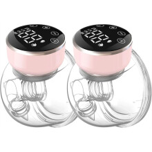 Wearable Breast Pump LED Display,Portable Electric Breast Pump with 3 Modes 9 Levels and Low Noise,24 mm Flange,2 Pcs