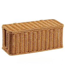 Handmade Cable Management Box, Rattan Cable Organizer, Open Slots Cords Hider Box, Under Desk Cord Organizer