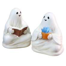 2pcs/Reading Resin Statue - Outdoor Gardening Decoration - Home Decoration Statue - Halloween Festival Gift