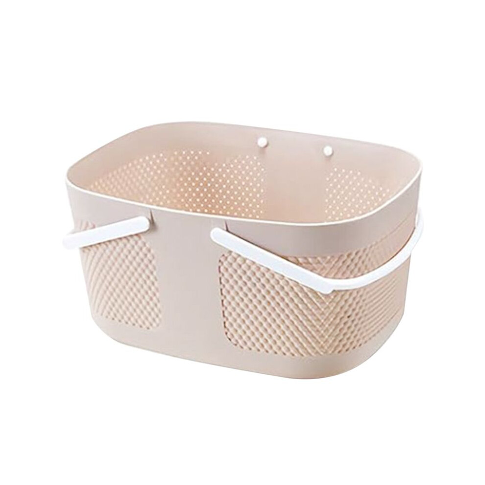 Shower Basket, Large Capacity Thickened Plastic Organizer Storage Tote With Handles Drainage Toiletry Bag Bin Khaki Tauoh