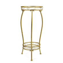 Plant Stand Indoor Outdoor 2 Tier Tall Gold Metal Plant Stand Rustproof 100lb Stable Support