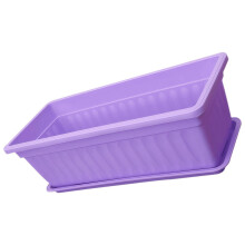 Purple Rectangular Planter Box 50x21x14 cm with Drainage Tray, Durable Resin Build for Balcony Herb Garden