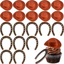 Western Themed Party Favors Plastic Cowboy Hats and Good Luck Horseshoe Crafts Cowboy Hat Table Centerpieces A